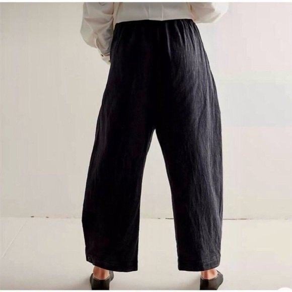Free People Cool Harbor Wide Leg Barrel Gray Pants Medium - Picture 7 of 14